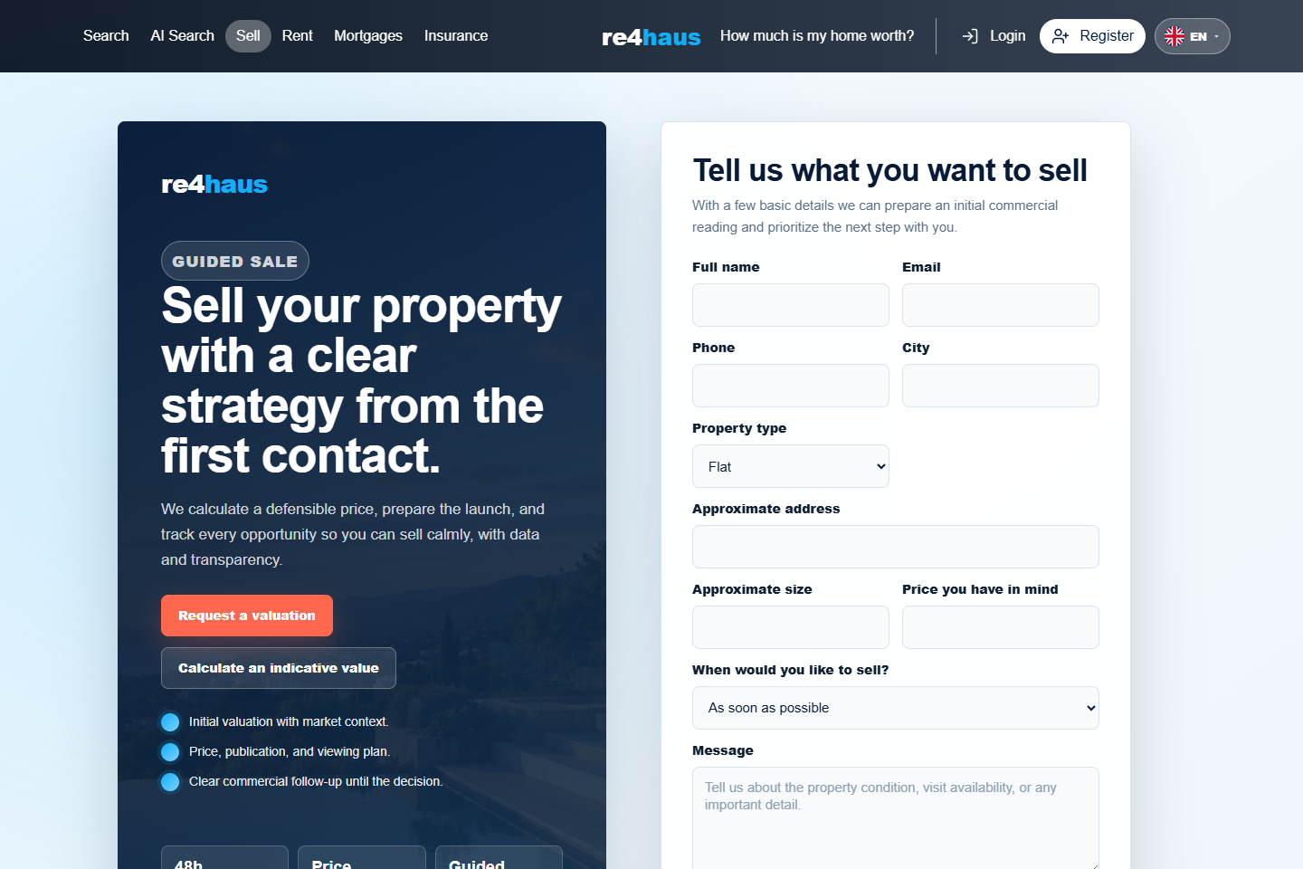 Flujo público de captación y publicación de activos.